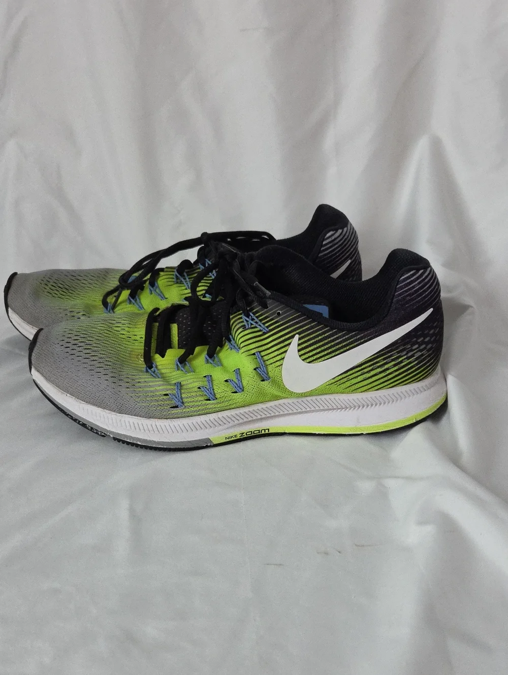Nike Men's Zoom Running Shoes - Black, Gray & Neon Green
